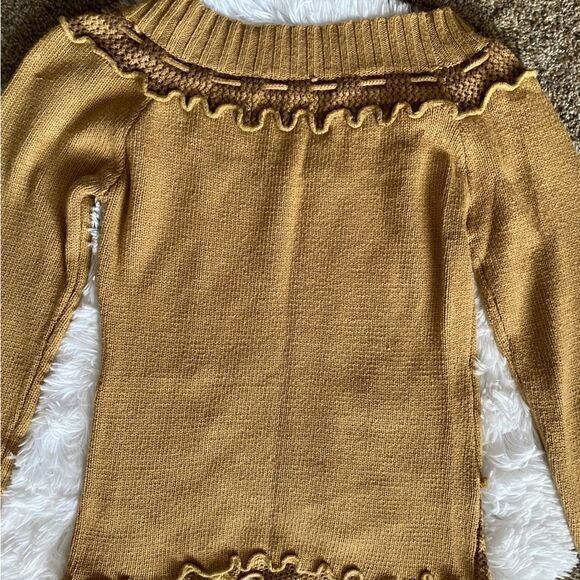 Pura Vida Ruffled Sweater Angora Blend Retro Womens Size Large - Picture 7 of 11